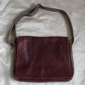 old angler messenger bag
